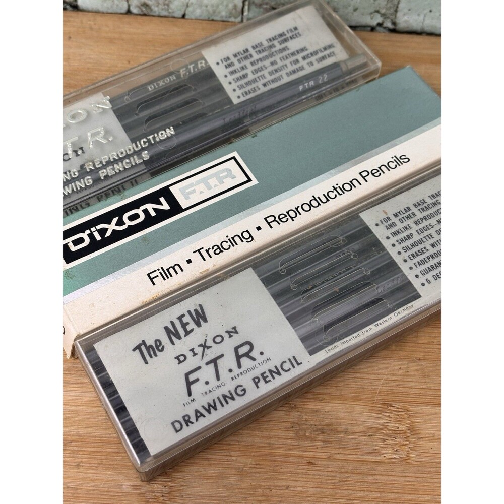 Lot DIXON FTR Drawing Pencils #33, #22,#11 New & Used, Boxes,24 Total Vintage